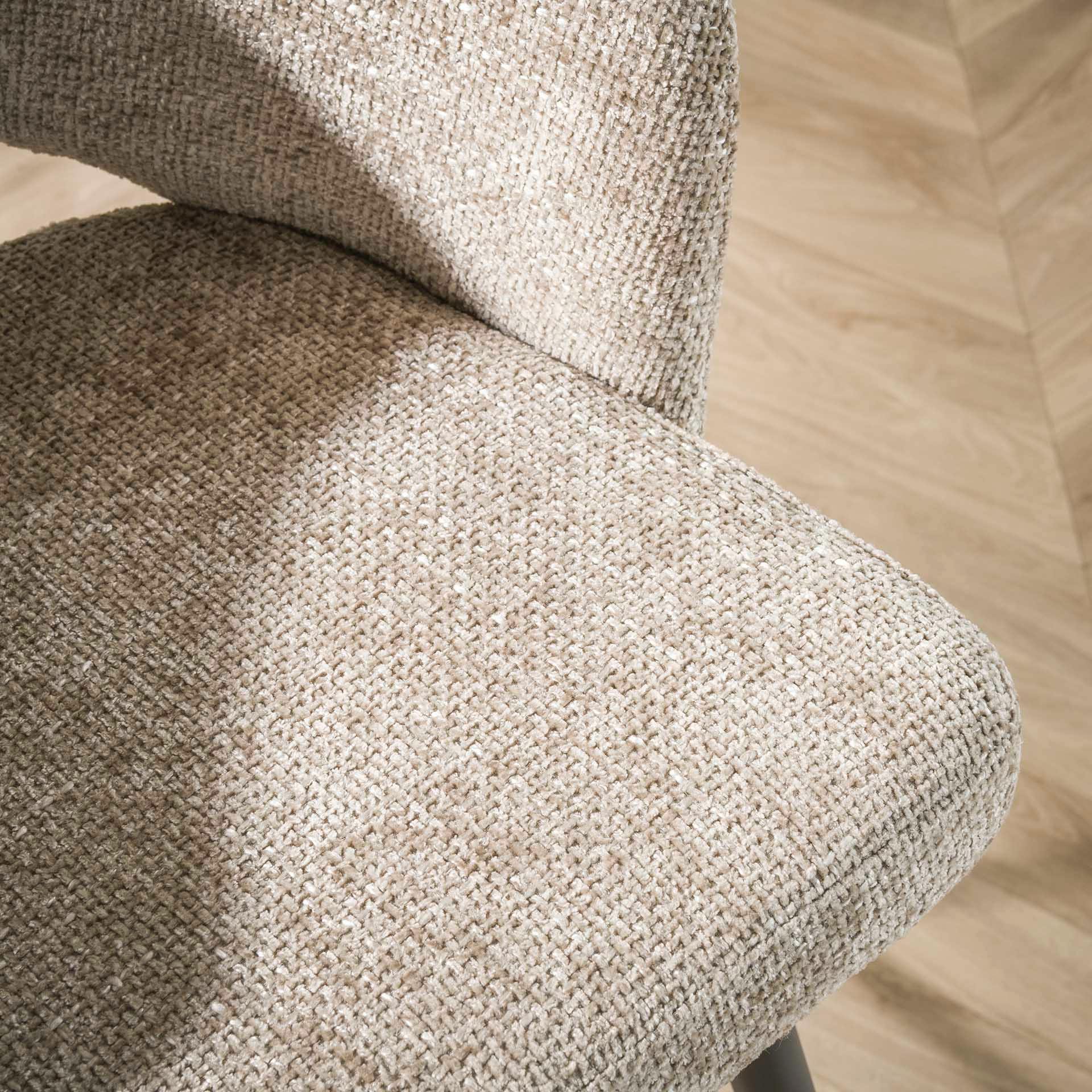 Tabouret de bar beige sable en velours tissé avec dossier ouvert (lot de 2) GALWAY