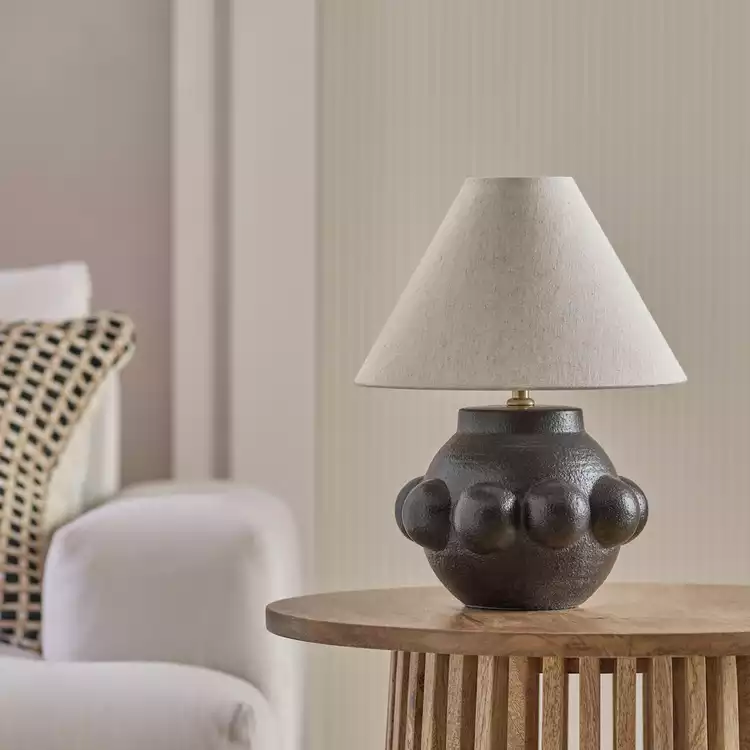 Habitat Eva Bobble Ceramic Mini Table Lamp - Black