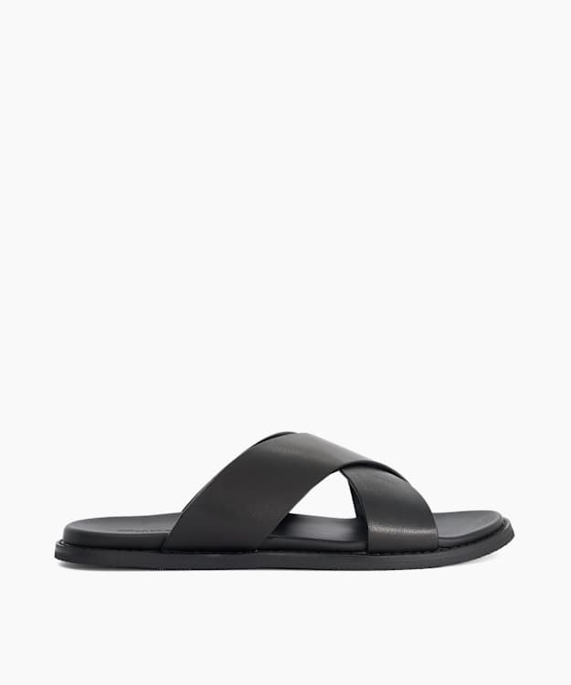Interestingg Black - Leather Sandals