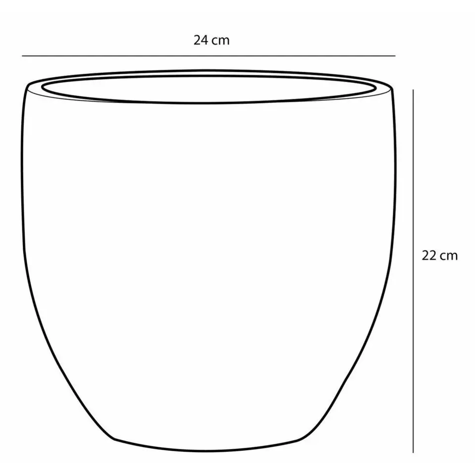 Mica Decorations Plantenpot - terra -zwart/grijs flakes -24x22 cm