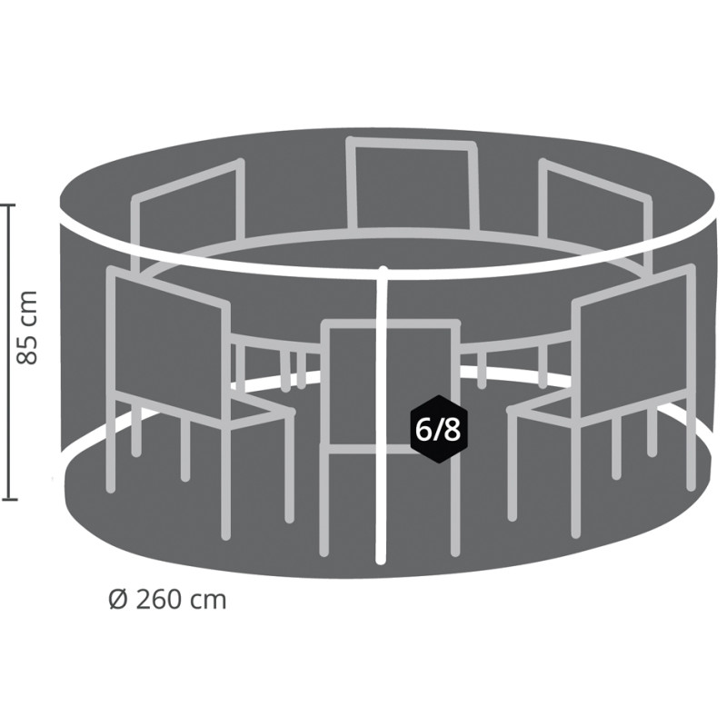 Housse pour ensemble de jardin Ø 200 x 85 cm PEREL