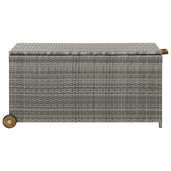 Coffre boîte meuble de jardin rangement gris Helloshop26