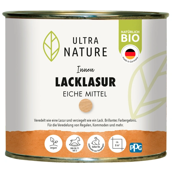 Lack-Lasur, Eiche mittel 0,375 Liter