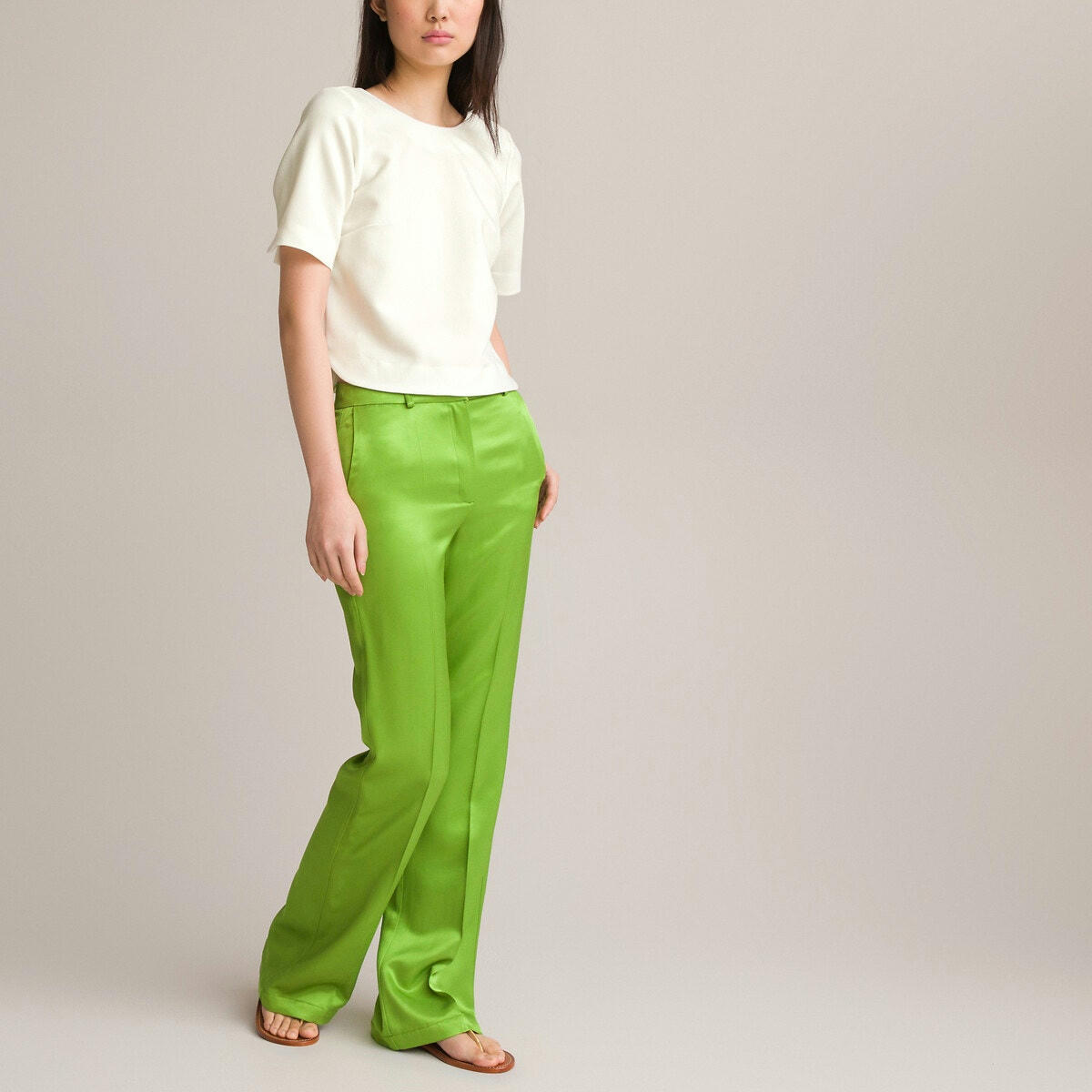 Pantalon flare en satin
