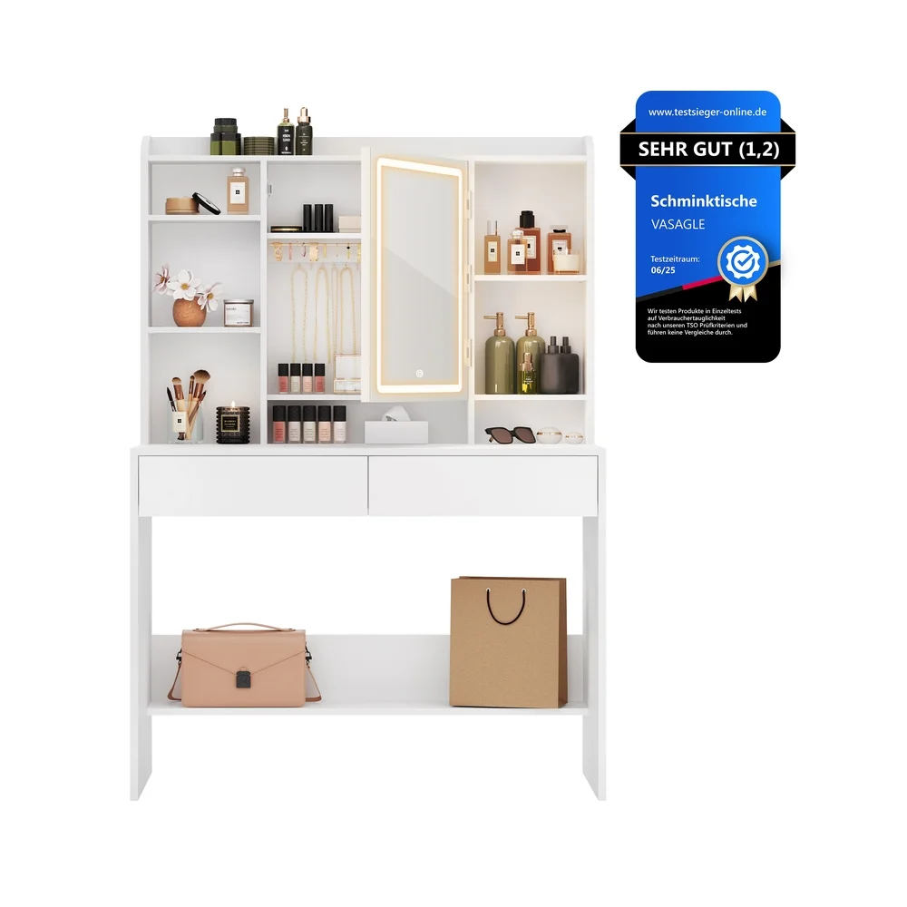 Coiffeuse avec miroir LED moderne