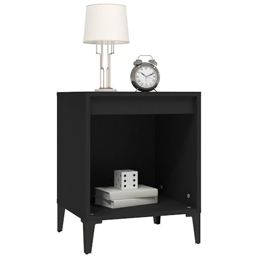 NNEVL Bedside Cabinets 2 pcs Black 40x35x50 cm