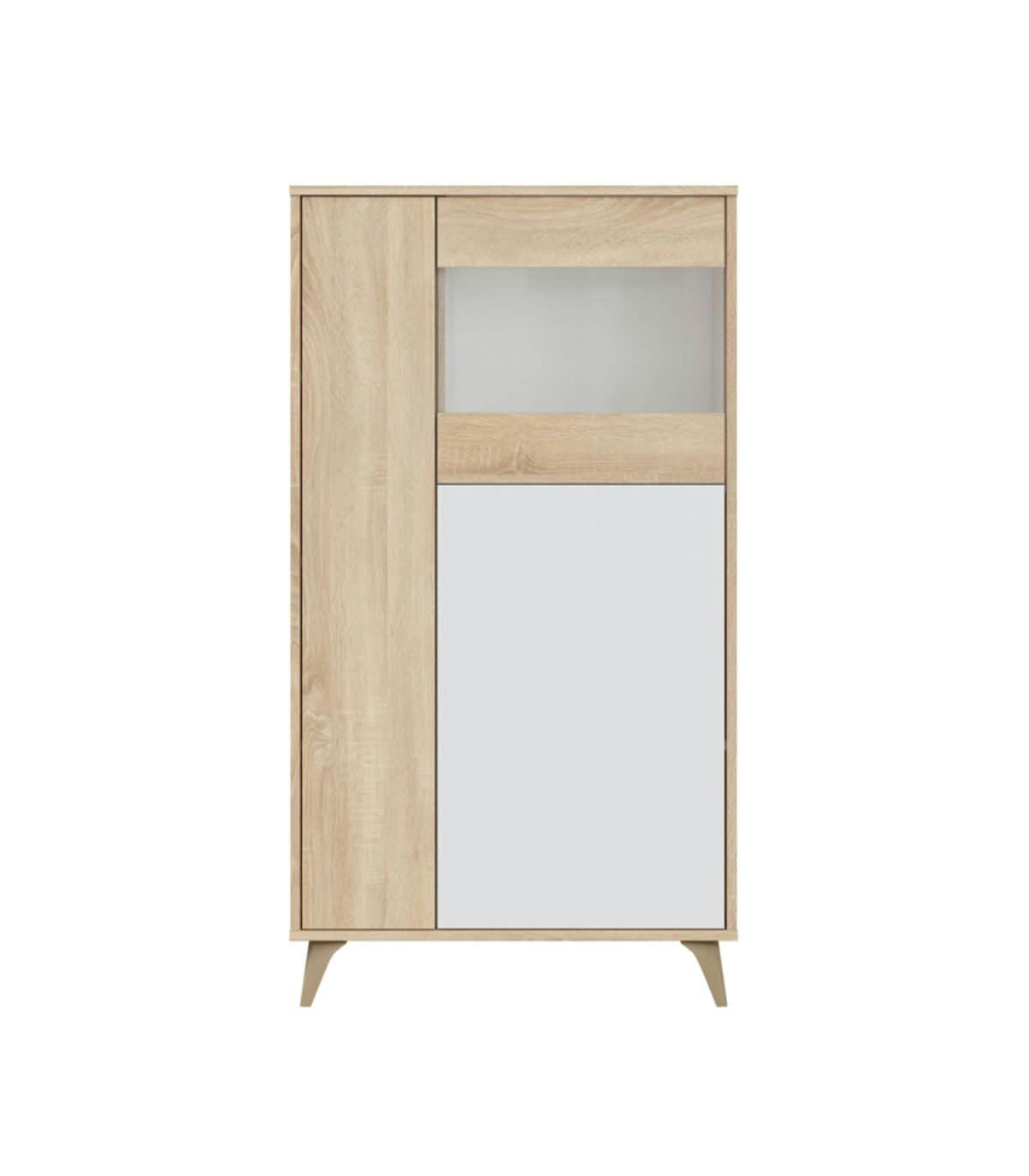 LAURA - Vitrine 3 portes avec étagères - H142cm
