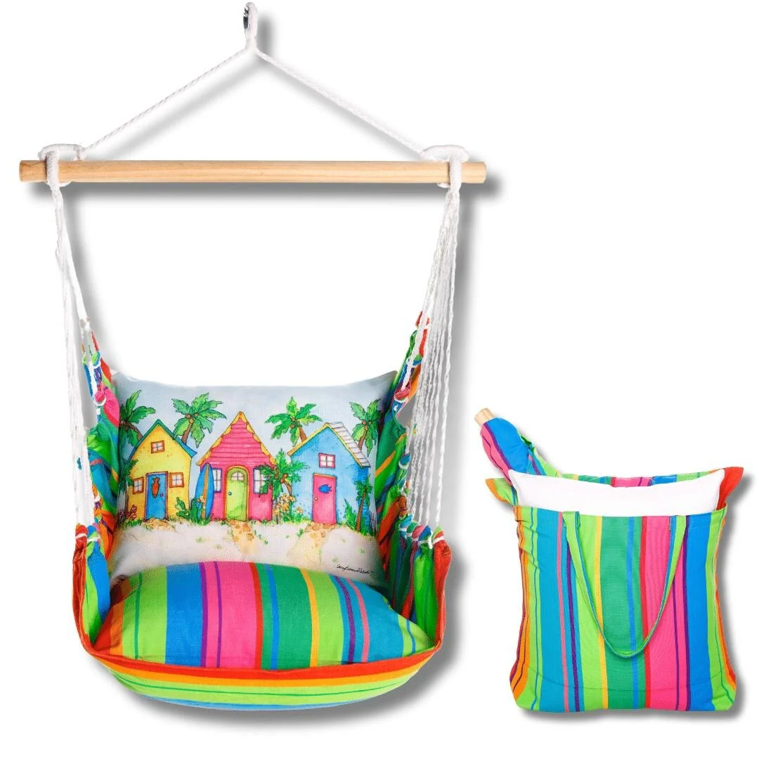 Magnolia Casual Swing Set 4 piece - Le Jardin Nouveau w/ Colorful Beach Cottages