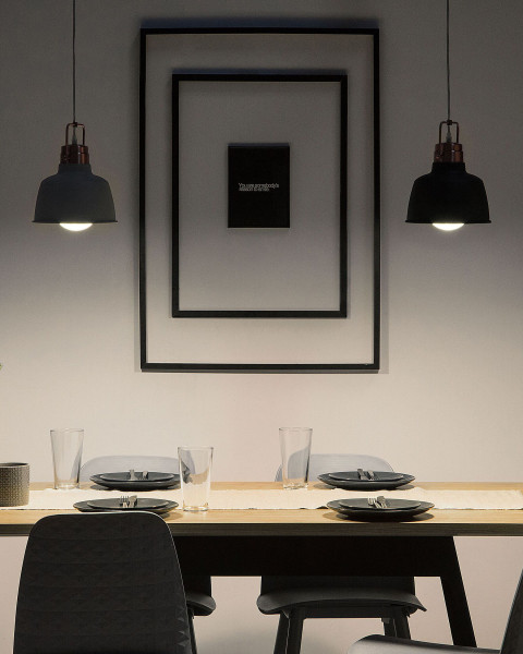 Lampa wisząca sufitowa metalowa grafitowa