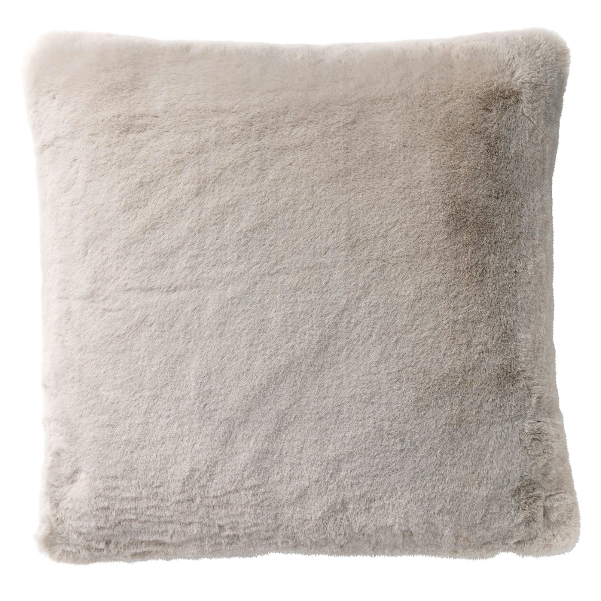 ZAYA - Coussin - gris fausse fourrure 45x45 cm uni