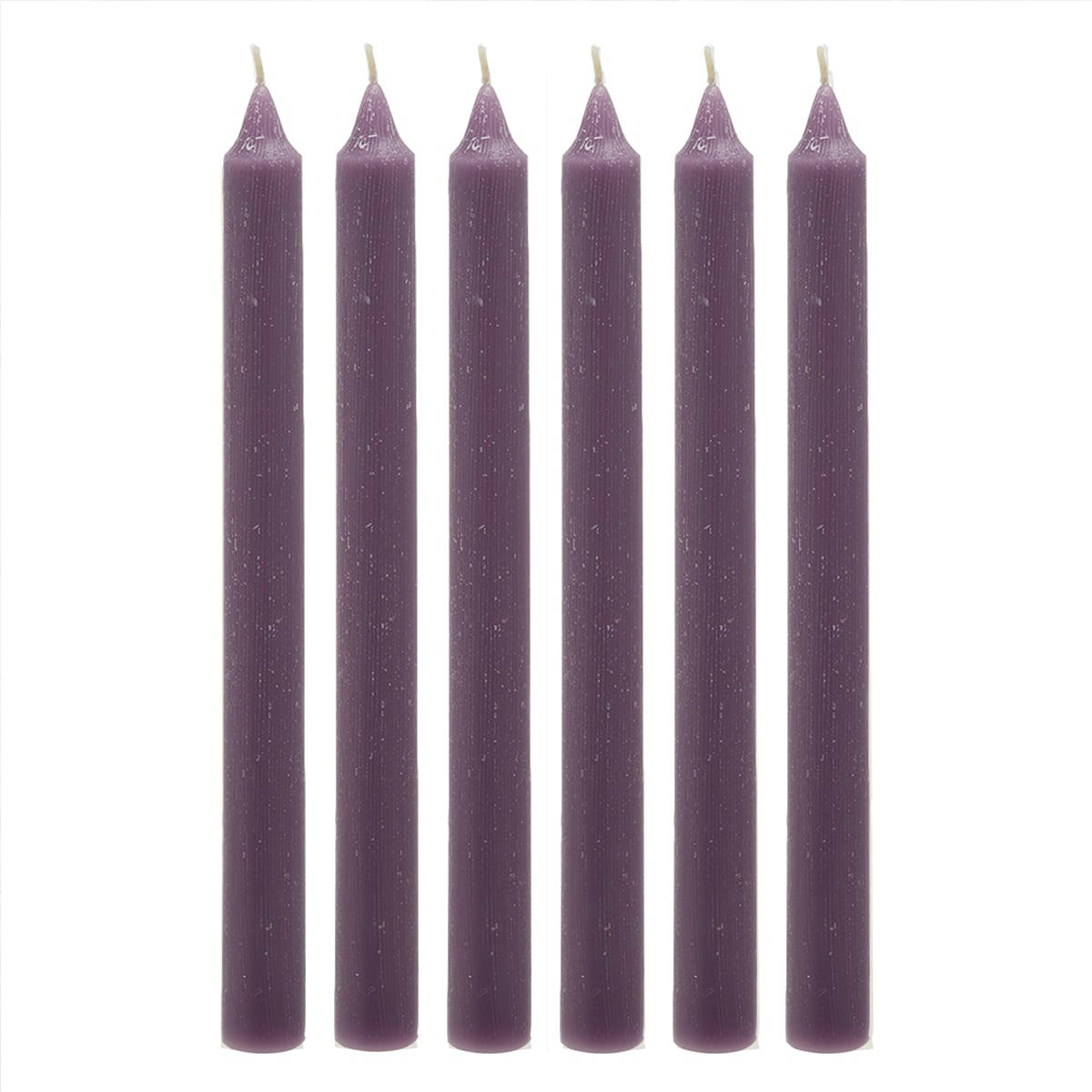 RUSTIC - 8 Bougies violettes pour chandelier en paraffine H25