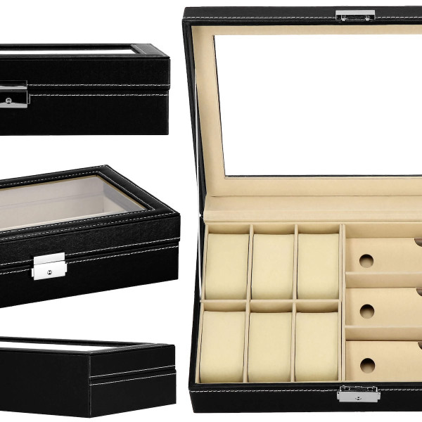 Szkatułka na zegarki 30x20x8cm organizer z przegródkami