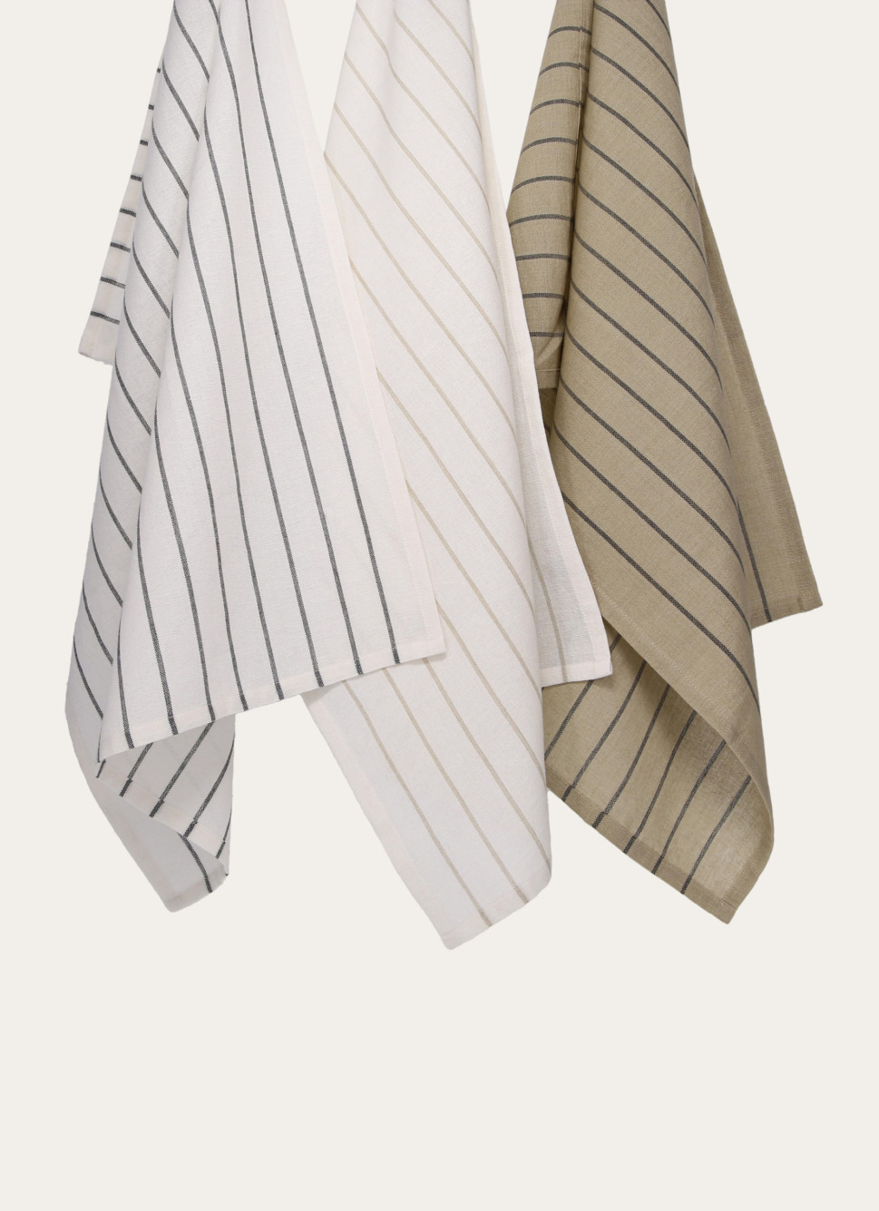 LOT DE 3 TORCHONS RAYÉS MULTICOLORE