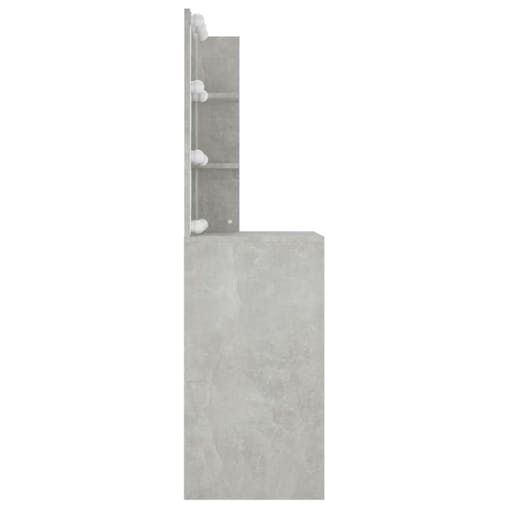 NNEVL Dressing Table with LED Concrete Grey 60x40x140 cm