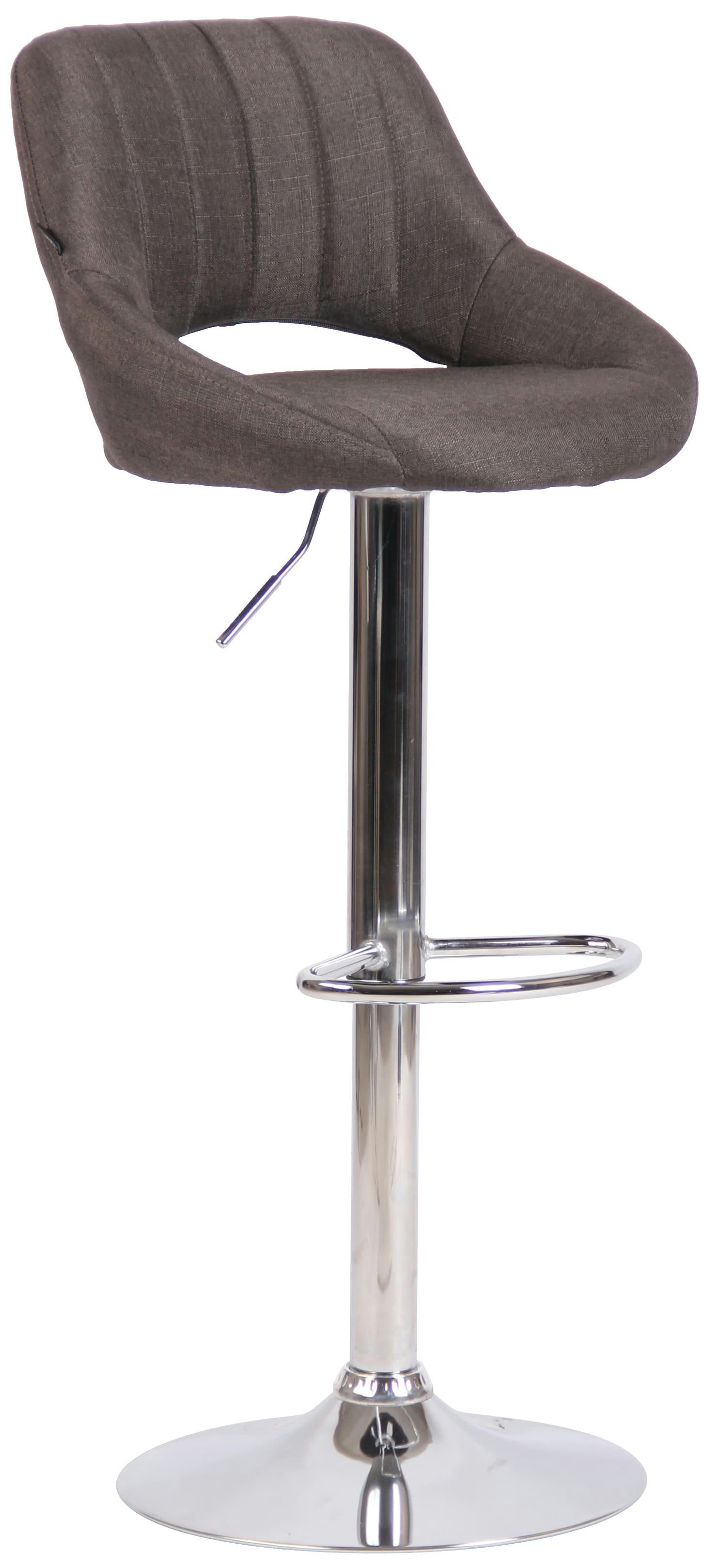 MILET - Tabouret de bar en tissu ajustable pivotant tissu Gris foncé