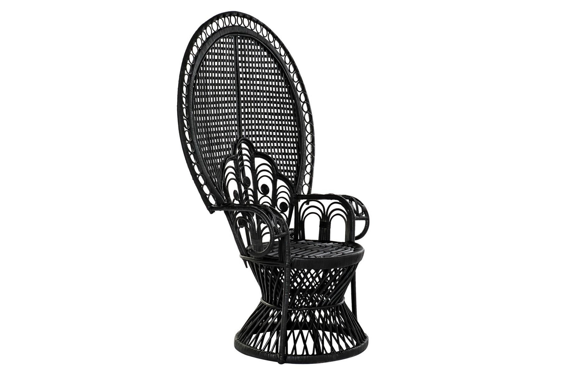 Fotel Peacock Paw rattanowy czarny