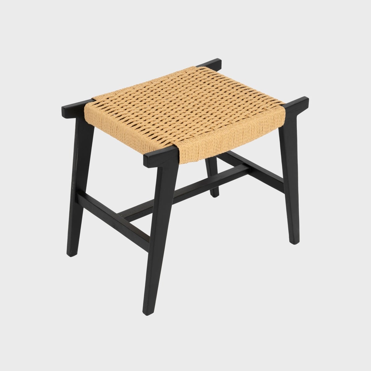 Taboret NOVUM drewniany dębowy czarny 52x34x42 cm
