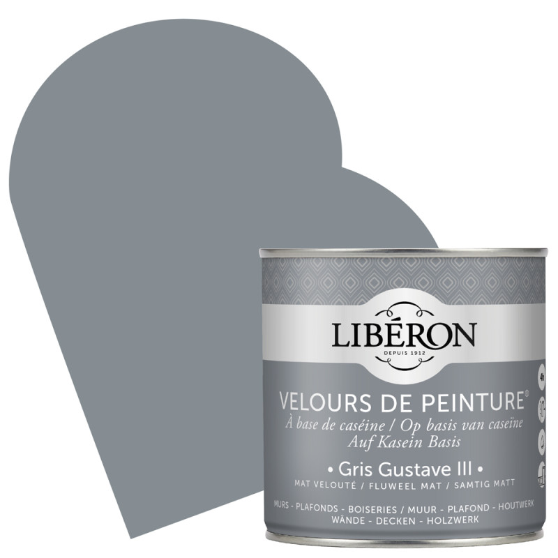 Peinture pour murs Velours de Peinture gris Gustave III mat 0,5 L LIBERON