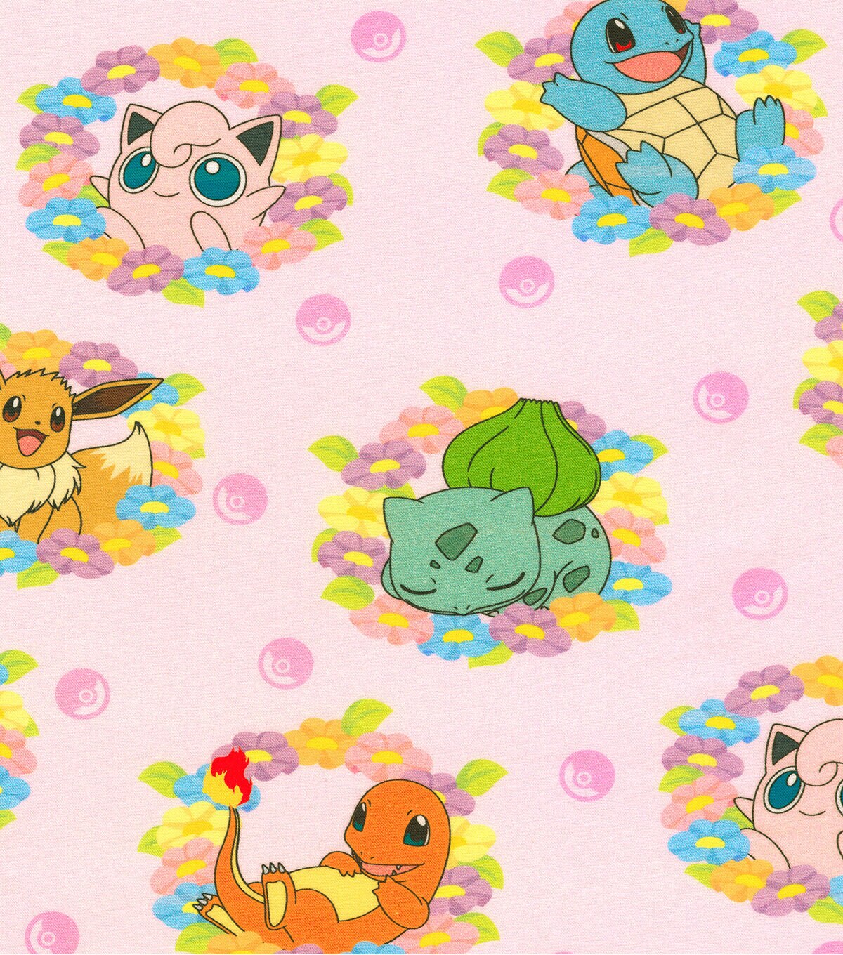 Robert Kaufman Pokemon Blooming Flowers Cotton Fabric