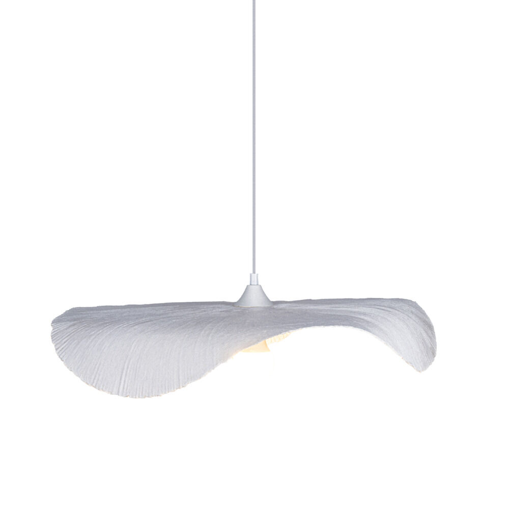 Suspension luminaire en papier maché ondulé et métal Ø52cm