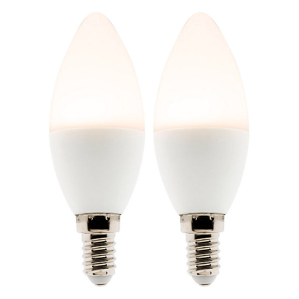 Lot de 2 ampoules LED flamme 5,2W E14 470lm 2700K (Blanc chaud)