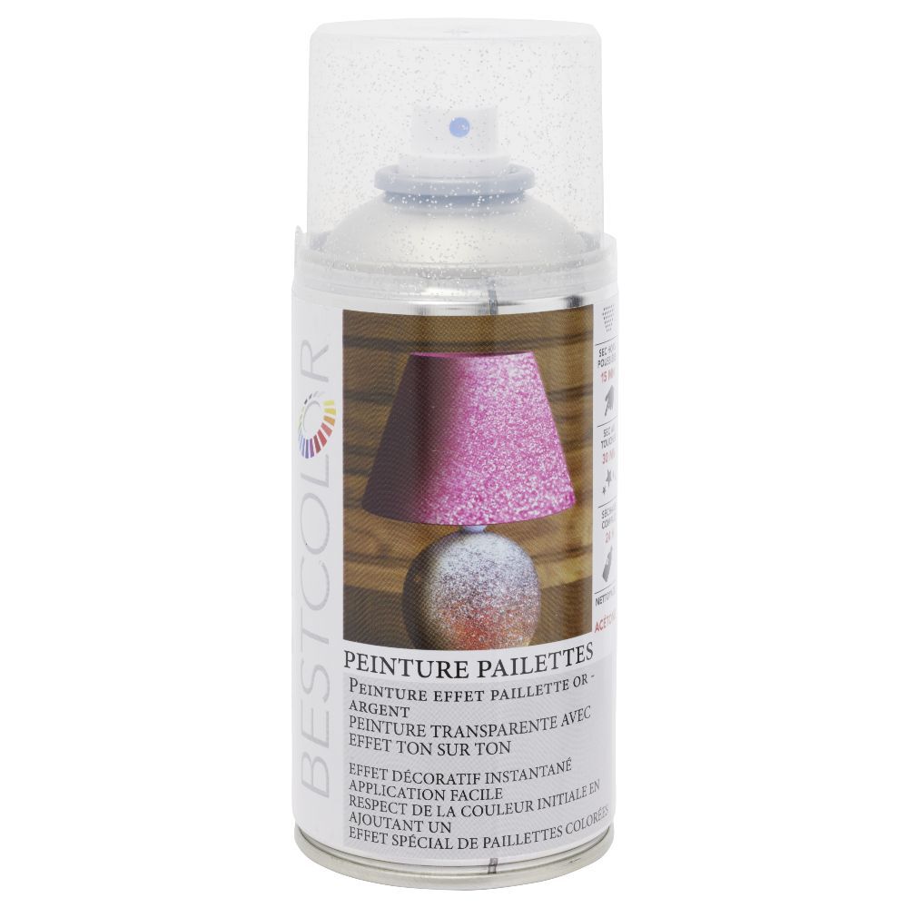 Peinture aérosol effet pailleté Argent 300 ml