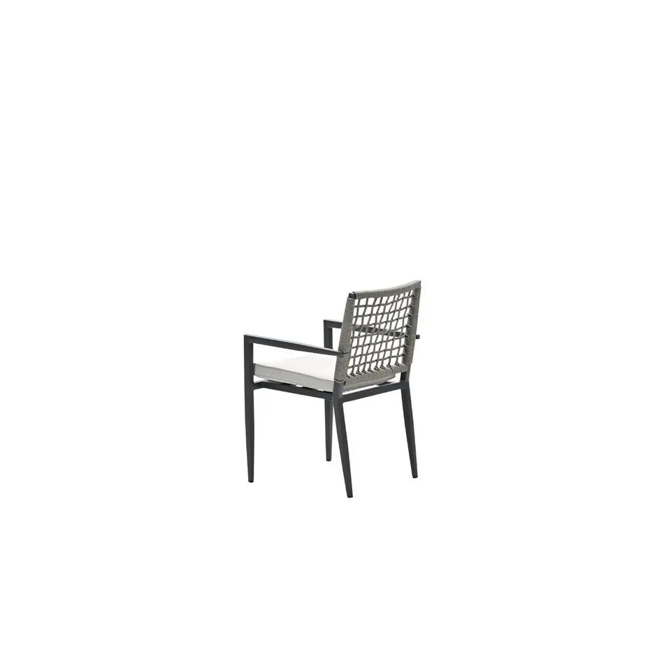 Florance dining fauteuil - carbon black - rope taupe - desert sand
