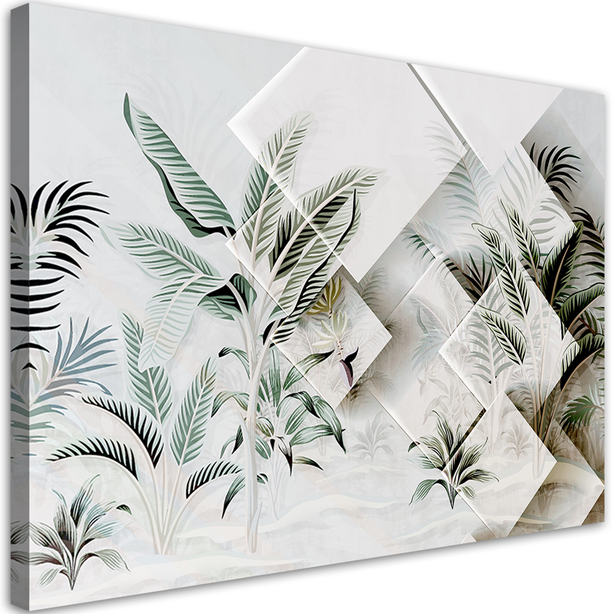 Feeby Obraz na płótnie, Zielone liście 3D 60x40