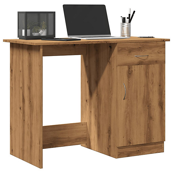 Bureau chêne artisanal 100x50x76 cm bois d'ingénierie vidaXL