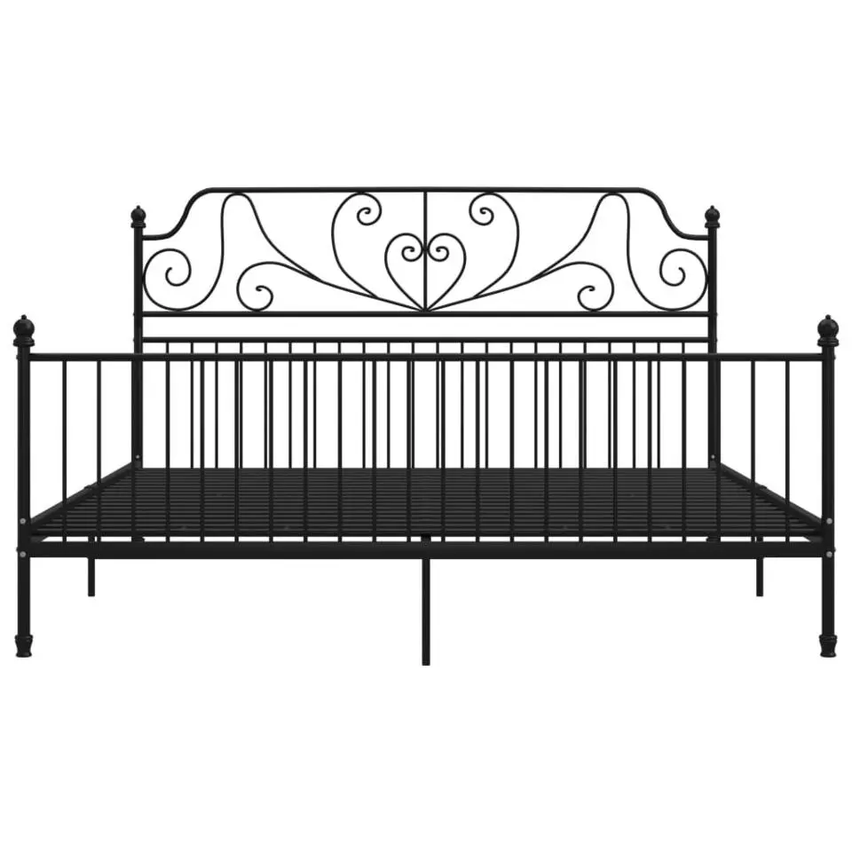 vidaXL - Metalen tweepersoonsbed - zwart - 180x200 cm