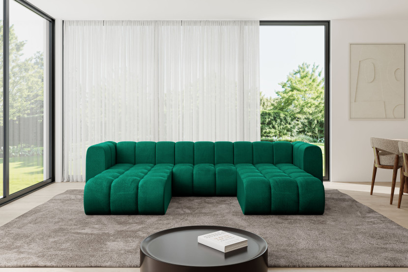 Narożnik uniwersalny modułowy Joren-U1 - 319x177x70 cm Zielony