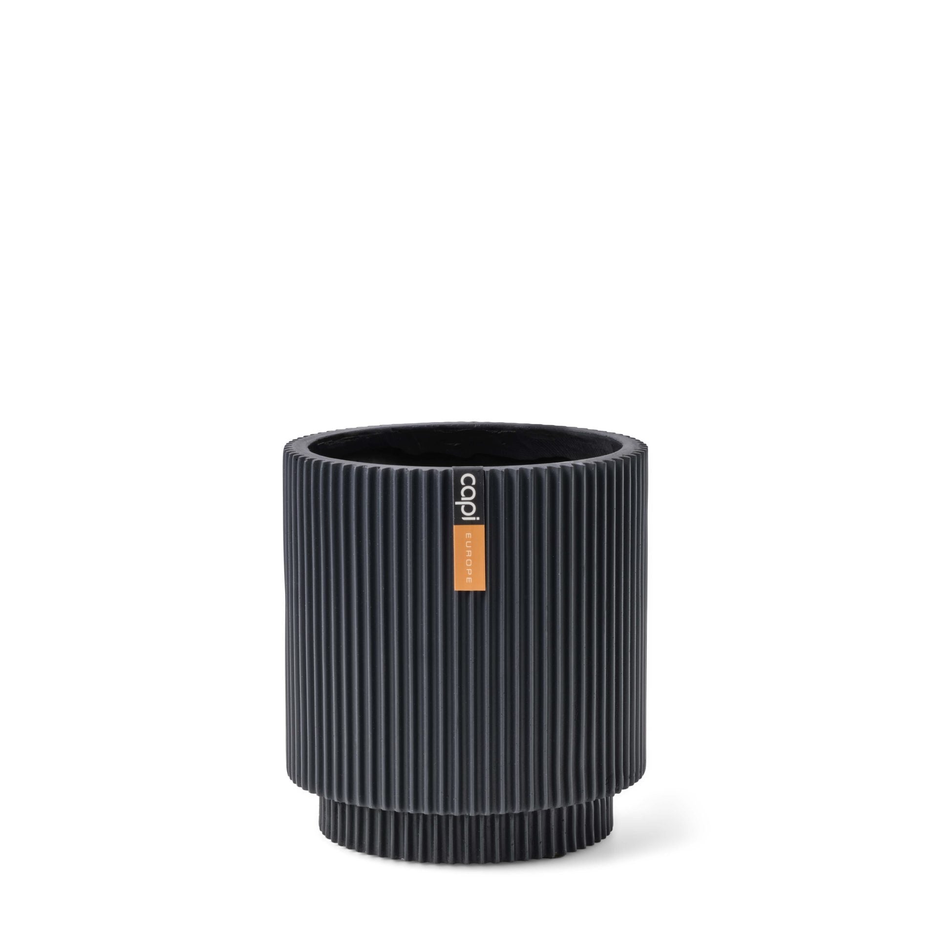 Capi Europe - Vaas cilinder Groove - 15x17 - Grafietgrijs