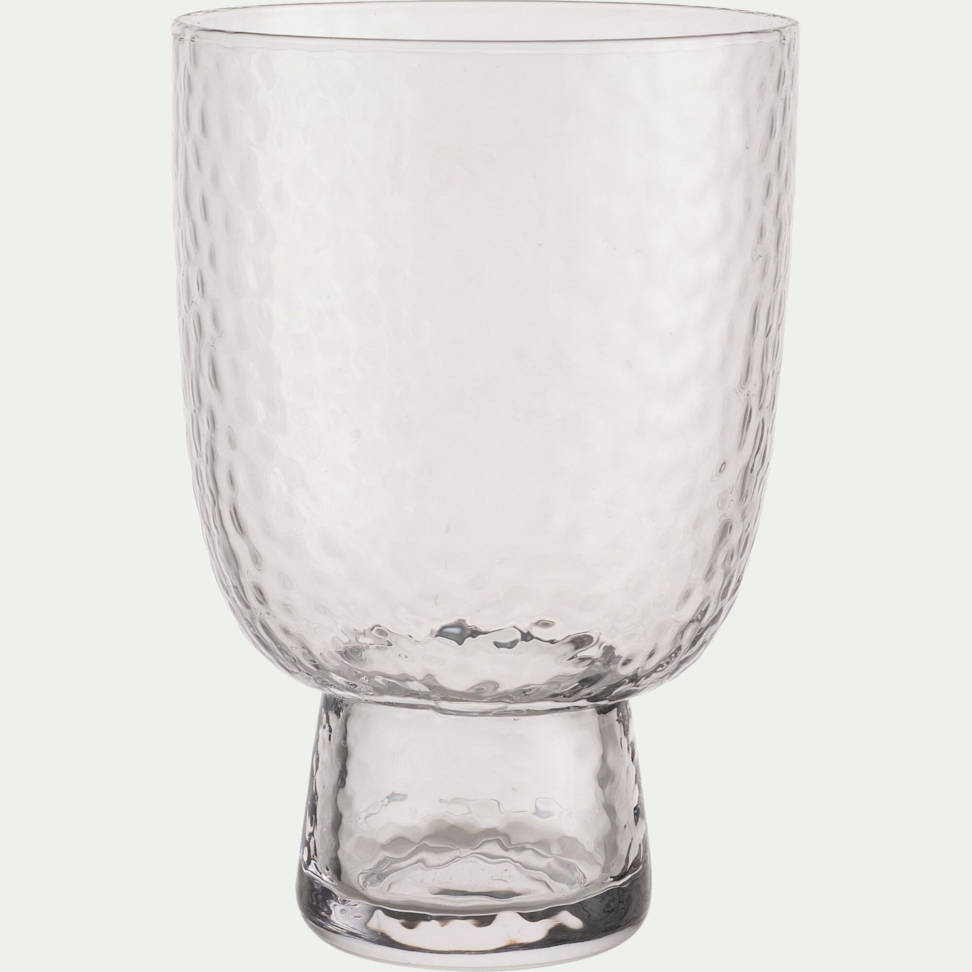 ALUN - Gobelet en verre martelé 33,5cl - transparent