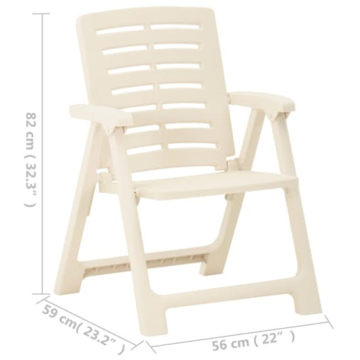 NNEVL Garden Chairs 4 pcs Plastic White