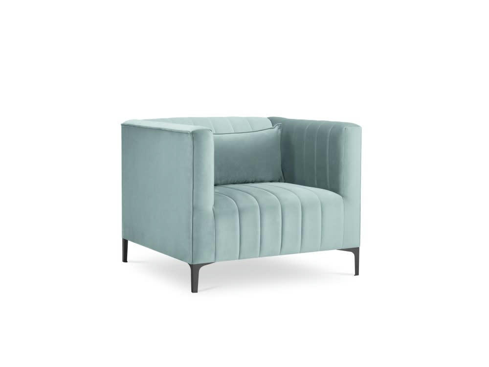 ANNITE - Fauteuil en velours menthe