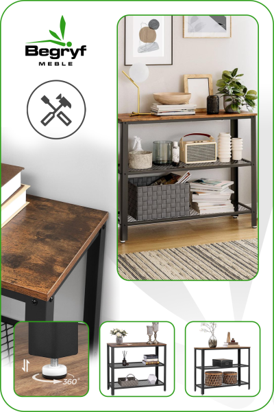 Szafka na buty ciemny brąz konsola BEGRYF 101,5x35x80