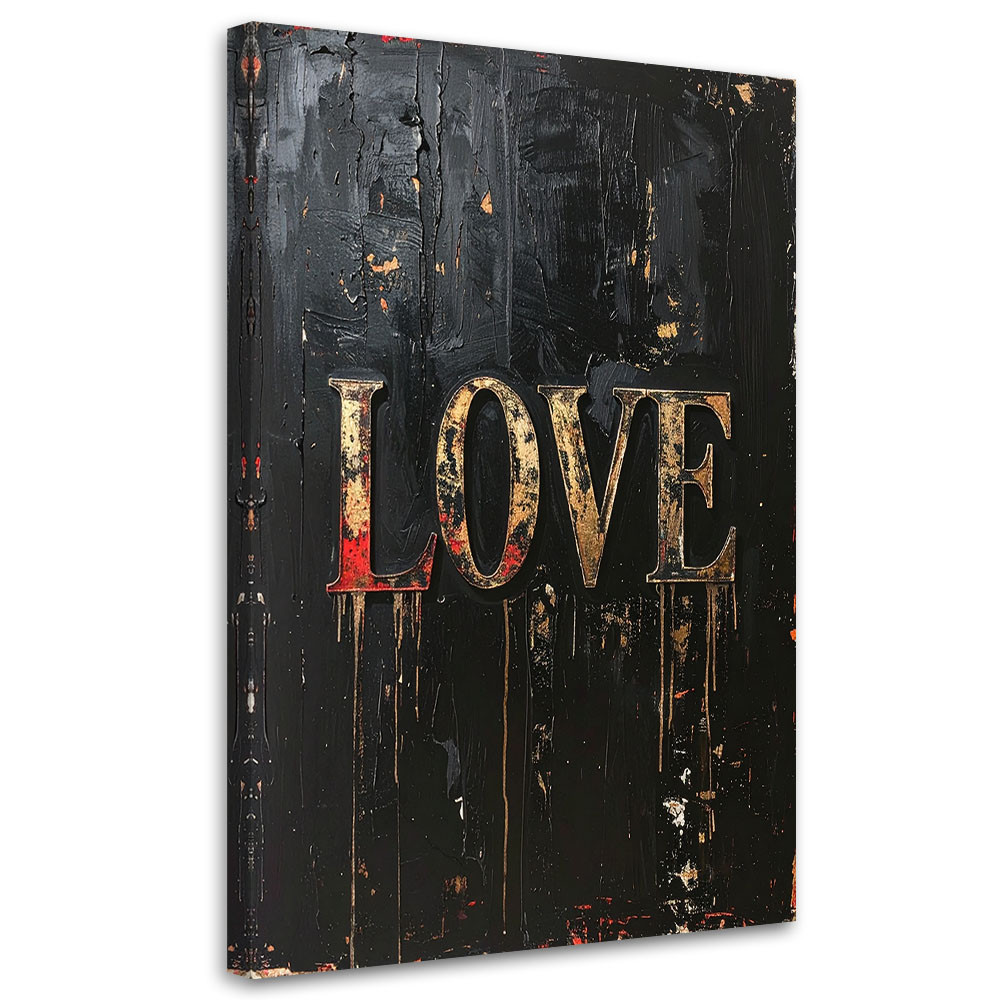 Obraz do salonu sypialni biura spa, Napis Love Typografia vintage 20x30