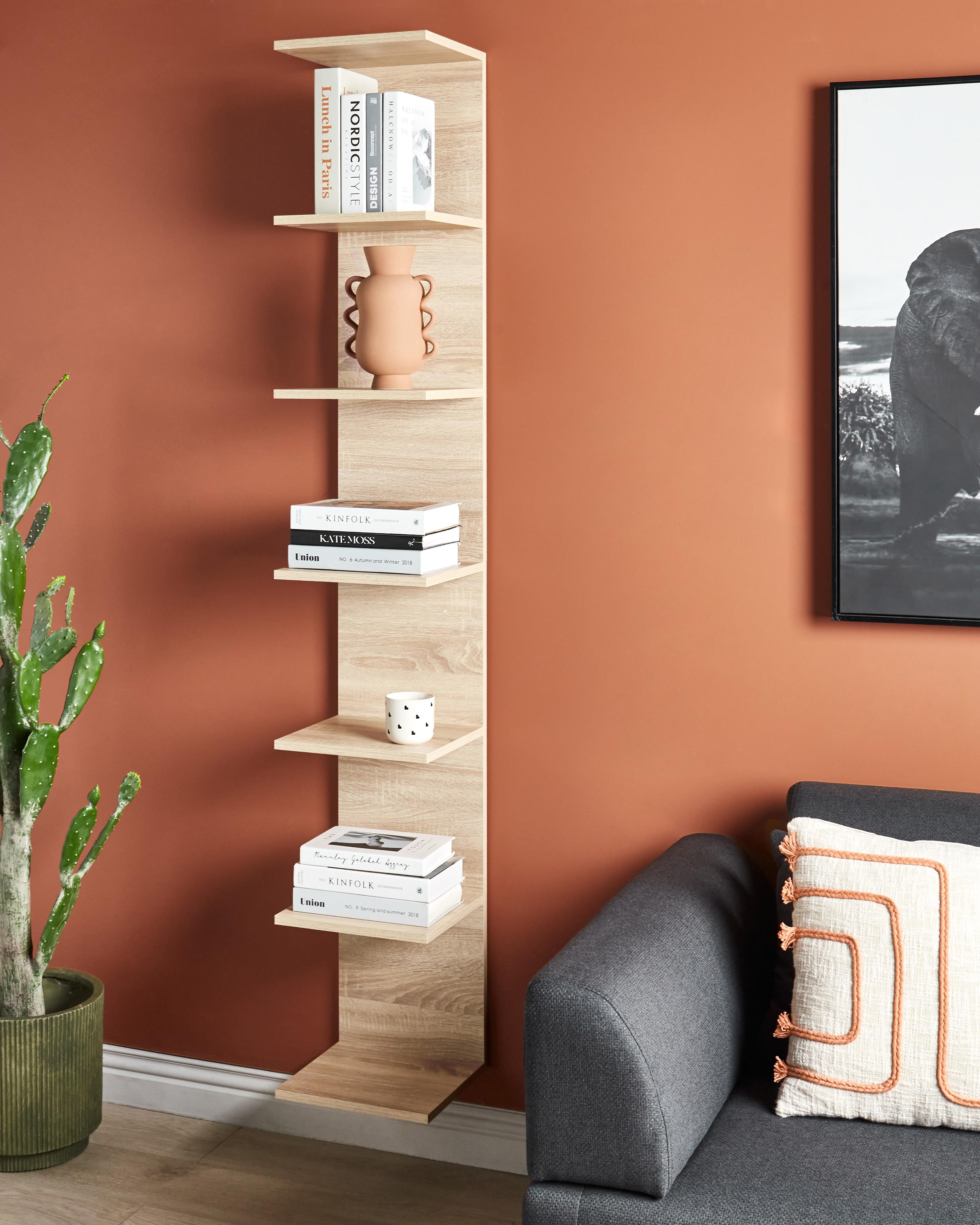 Wall Bookshelf ESTON 190 cm Light Brown