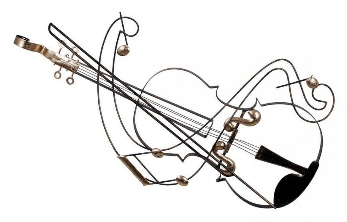 CASSIS - Décoration murale en métal violon stylisé 91x67x5