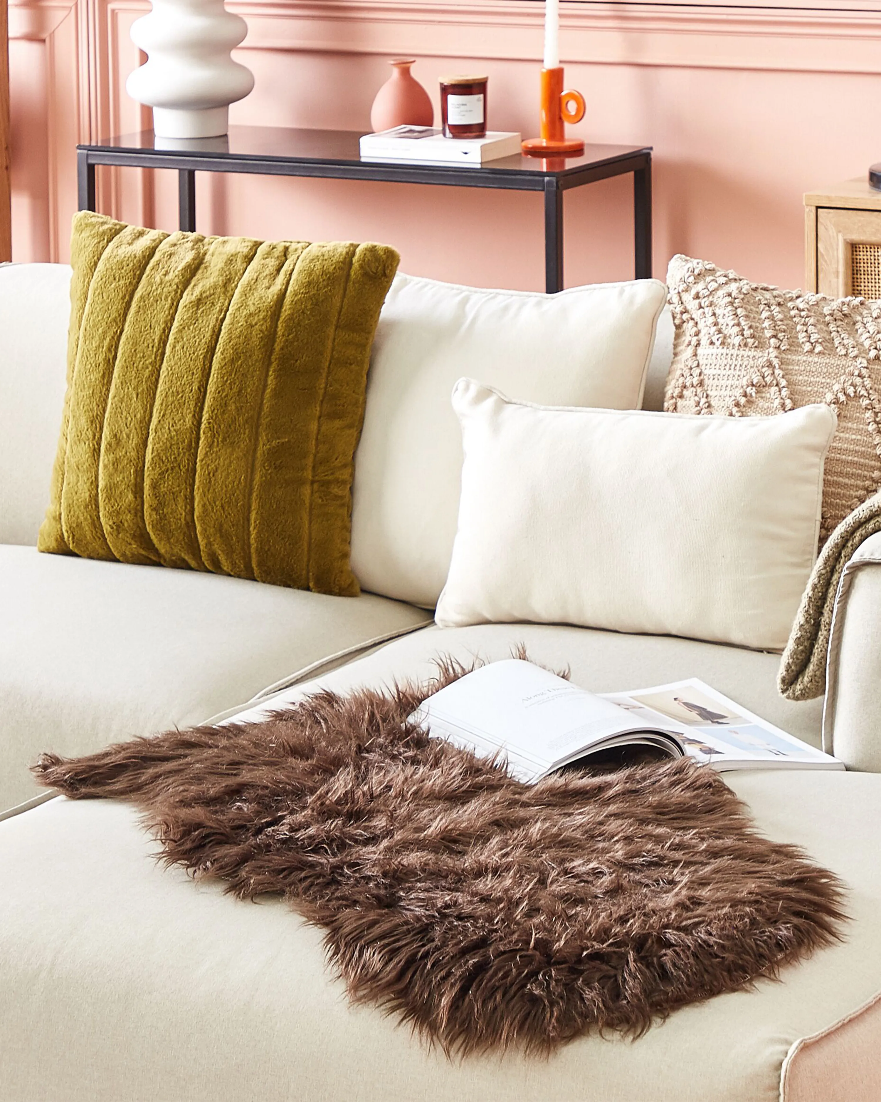 Sheepskin Rug ULURU Dark Brown 65 x 110 cm