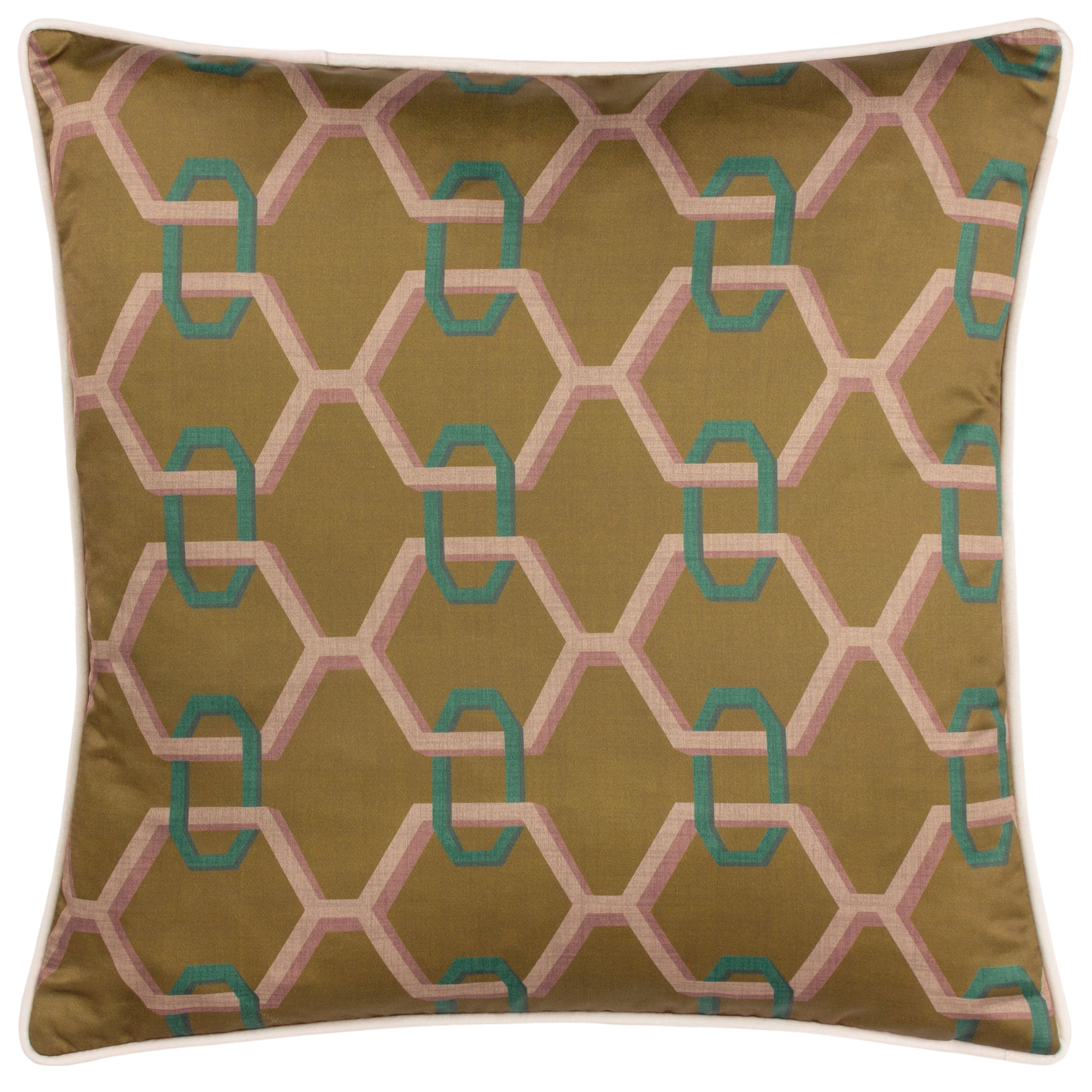 Paoletti Carnaby Chain Geometric Satin Cushion