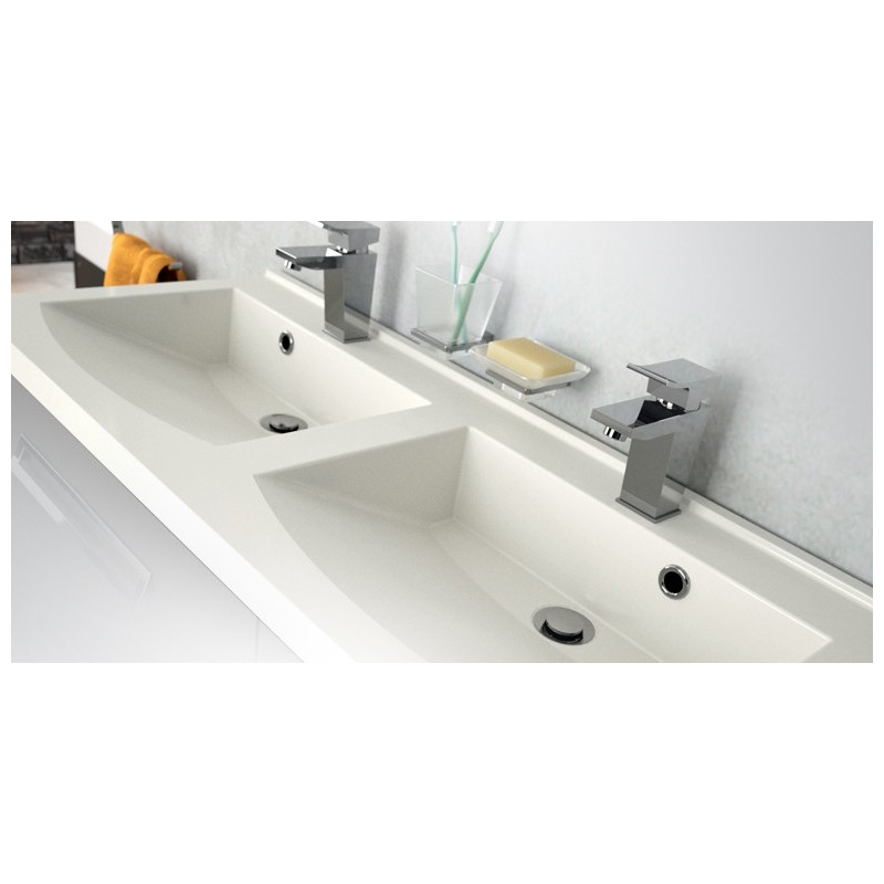 Plan de toilette Flex double vasque blanc 120 cm ALLIBERT