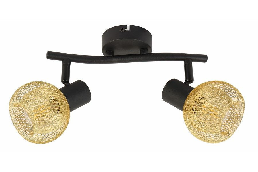 Reflektor sufitowy czarny Loretto 2xE14x40W wym:17x25x10cm Reality