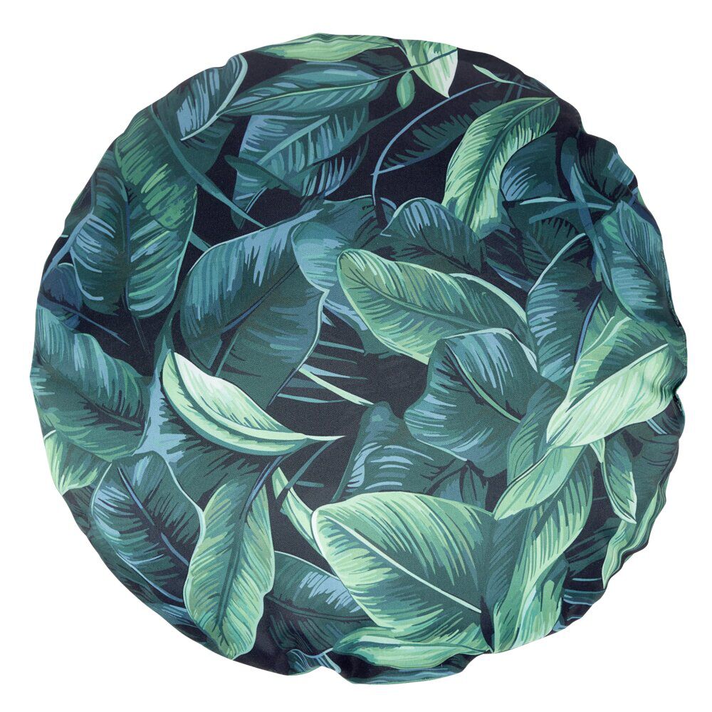 Coussin de jardin Neo rond motif feuillage vert Ø40cm