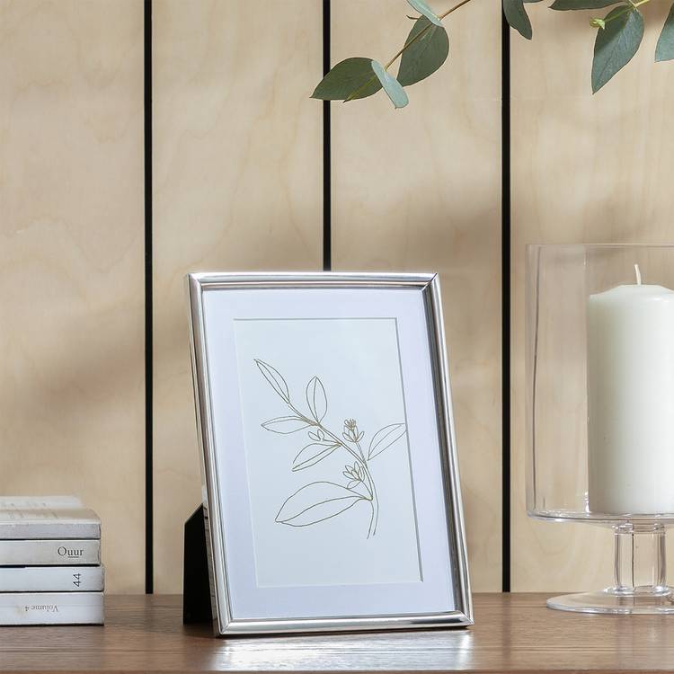 Habitat Skinny Silver Metal Picture Frame - 4x6"