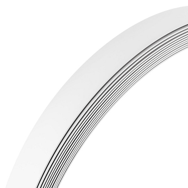 Bande plate en PVC 40 mm, lame décorative, bande de finition en PVC auto,adhésive, blanc, 10 m