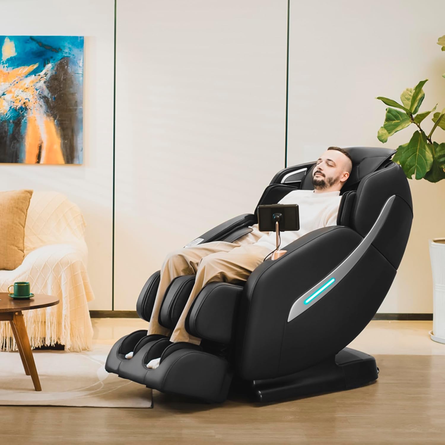 MYNTA Massage Chair Full Body, Zero Gravity SL Track Heavy Duty Massage Recliner Chair with Heat, 12 Auto Modes for Home, M1612 Charcoal