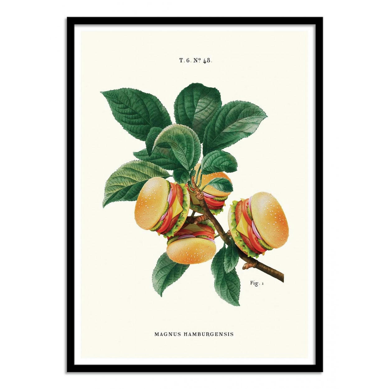 JONAS LOOSE - BURGER PLANT - Affiche d'art 50 x 70 cm