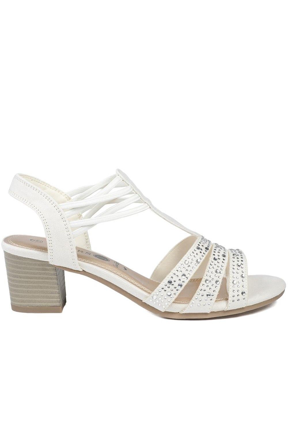 Pavers Wide Fit Embellished Strappy Sandals