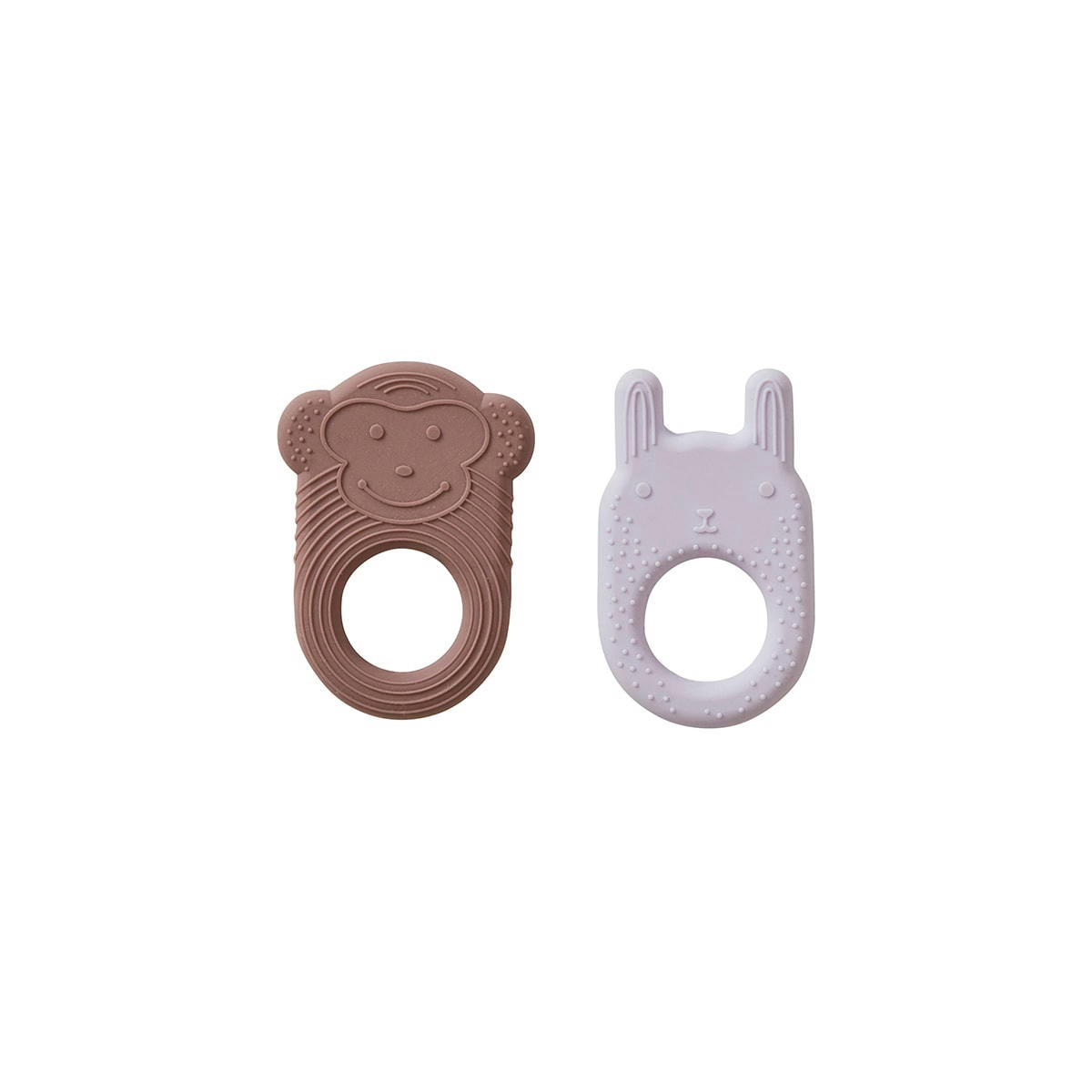 NELSON & LING - Lot de 2 de dentition multicolore en silicone h10x6x1cm, h10x7,3x1cm